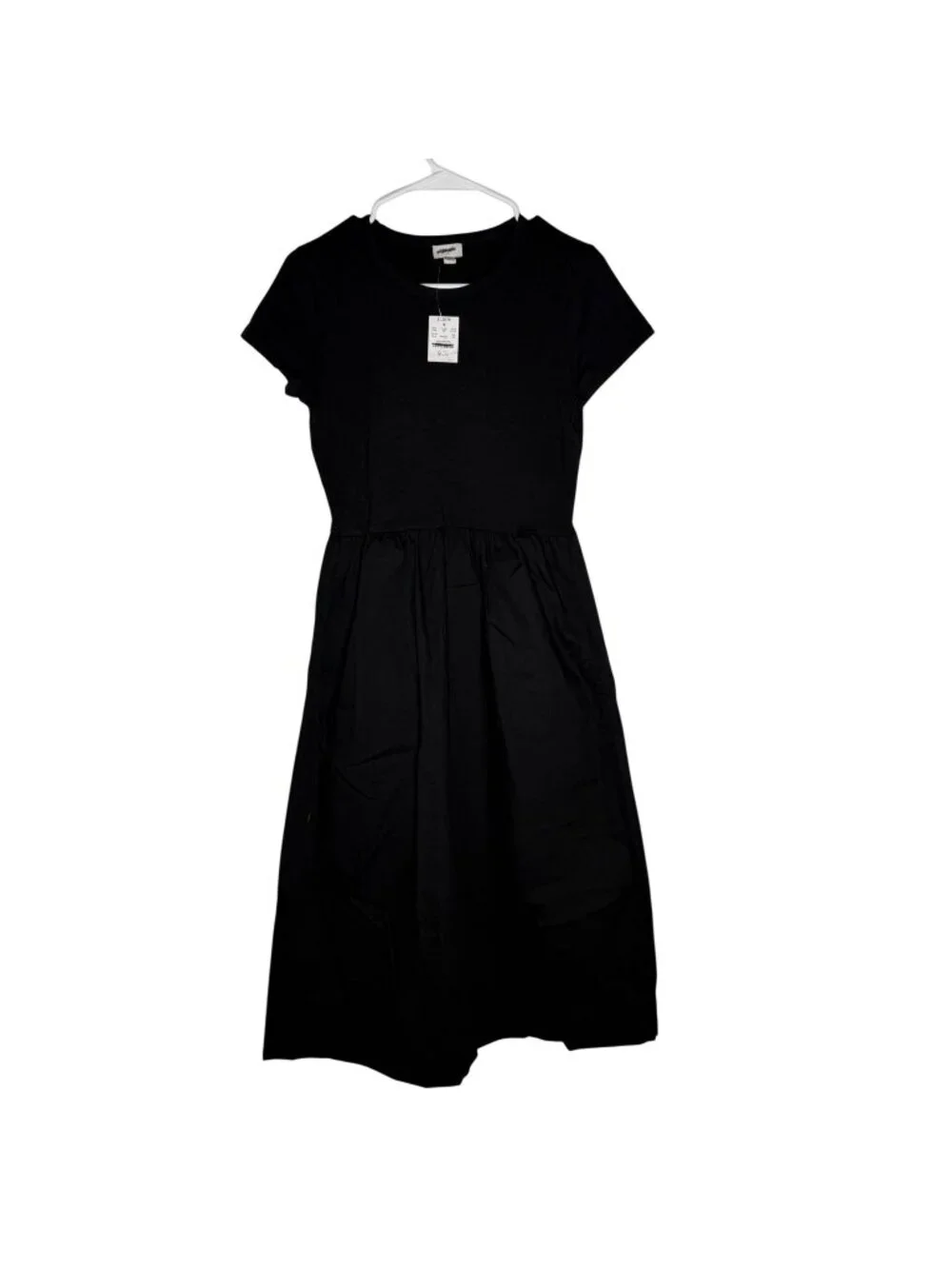 J. Crew Factory Short-Sleeve Knit Mixy Dress Black Size XSmall NWT CI194